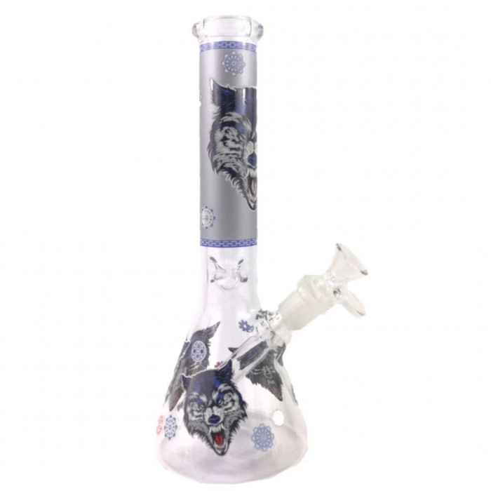 10‘’ 6mm Wolf pattern Bong L06