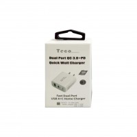 Teco Dual Port QC 3.0 + PD Quick Wall Charger