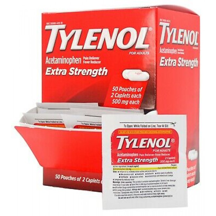 Tylenol(50 Pouches of 2 Caplets 500mg）