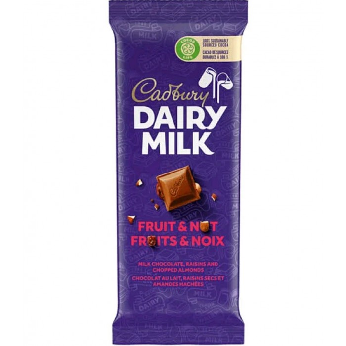 Cadbury dairy Milk chocolate bar fruit & nut (100g)
