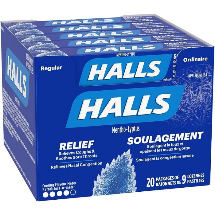 halls regular cough drops 20x9 lozenges