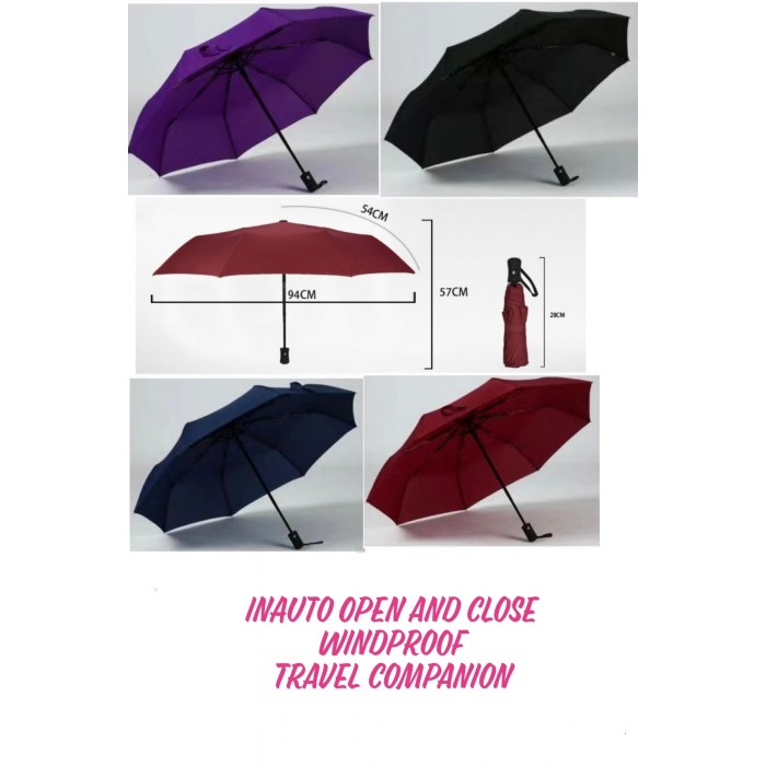 Windproof auto open/close travel umber