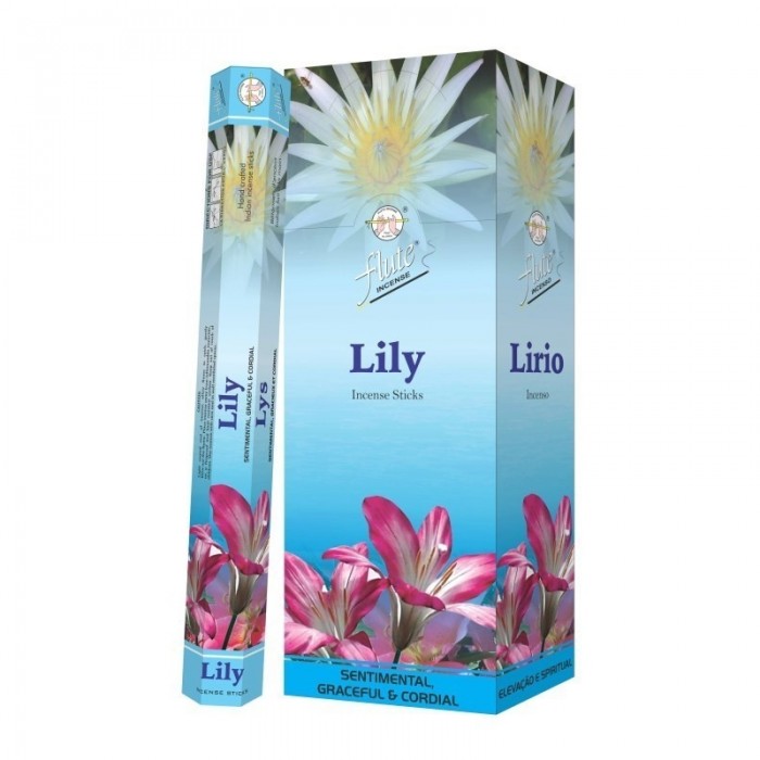 Flute incense sticks - lily, square packs - 6 x 20 sticks 