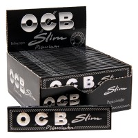 Ocb premium black slim rolling paper 50 packs x 32 leaves 