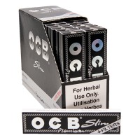 Ocb premium black slim rolling papers + filters 32 packs x 32 leaves + 32 filters
