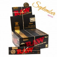 Raw black king size slim rolling paper - 50 ct