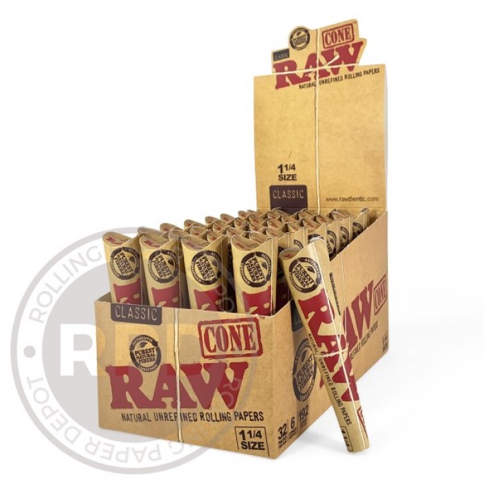 RAW Pre-Rolled Cone 1 1/4 6 Pack