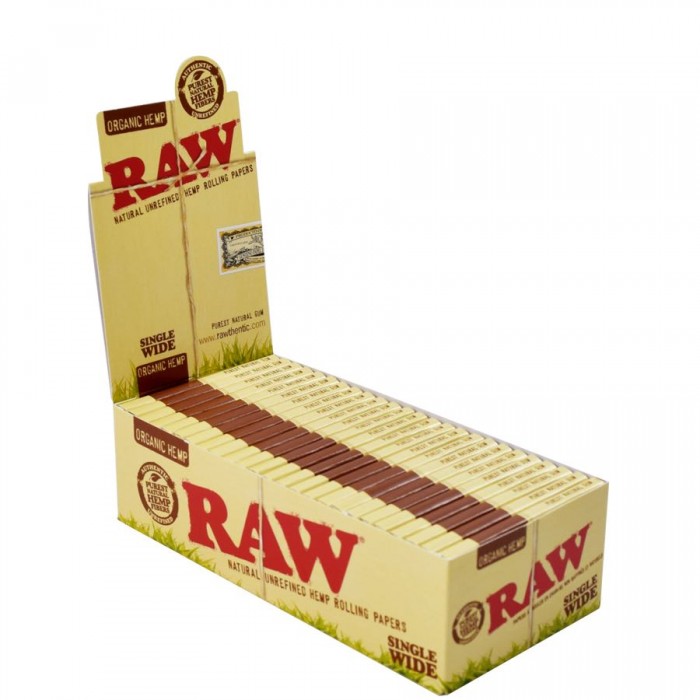 Raw Organic HEMP Single Wide Rolling paper of 25