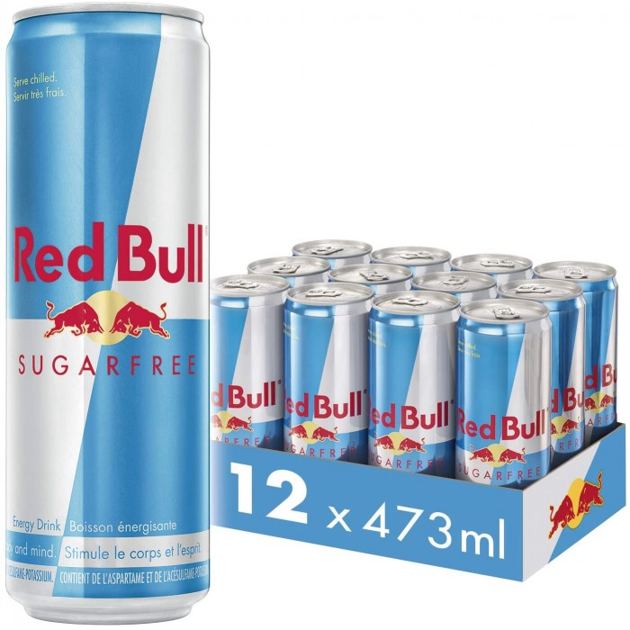 Red Bull Energy Drink, Sugar Free, 473 ml (12 pack)