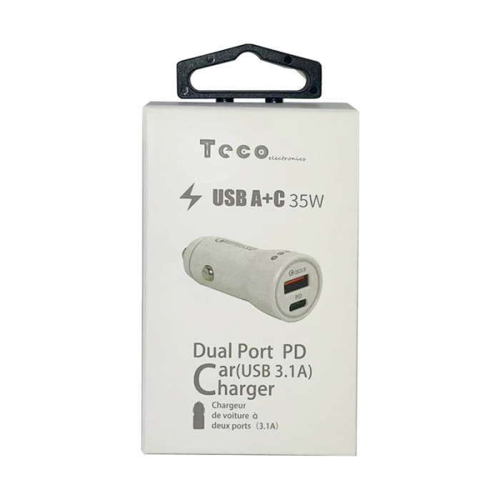 Teco Dual Ports Car charger USB + PD