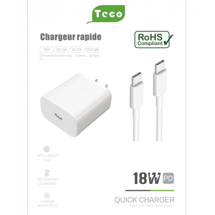 Teco PD Charge Set USB C To Type C(20W)